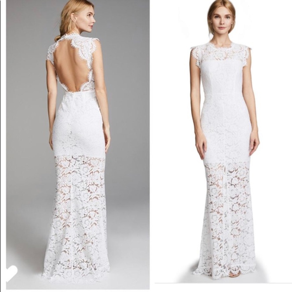 Rachel Zoe Estelle Lace Open-Back Evening Dress